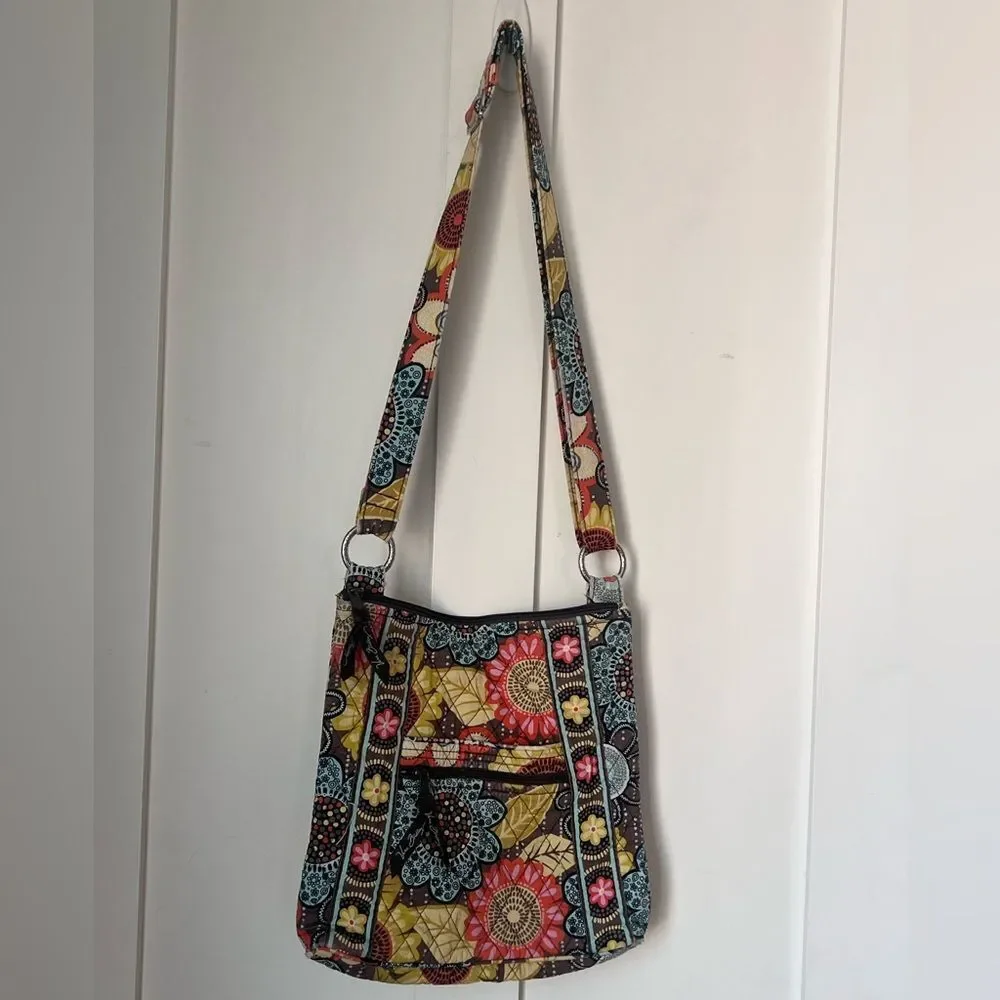 Vera Bradley Floral Multicolor Women's Crossbody Quilted Handbag 11”x 10”